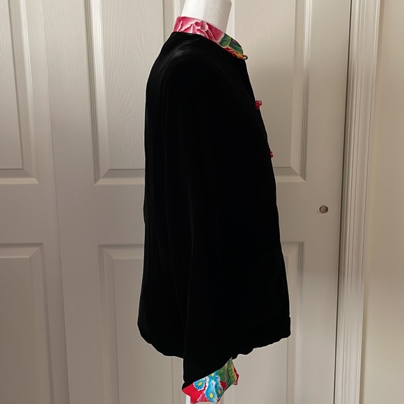 Reversible Velvet/Cotton Mandarin Collar Jacket - Picture 6 of 16